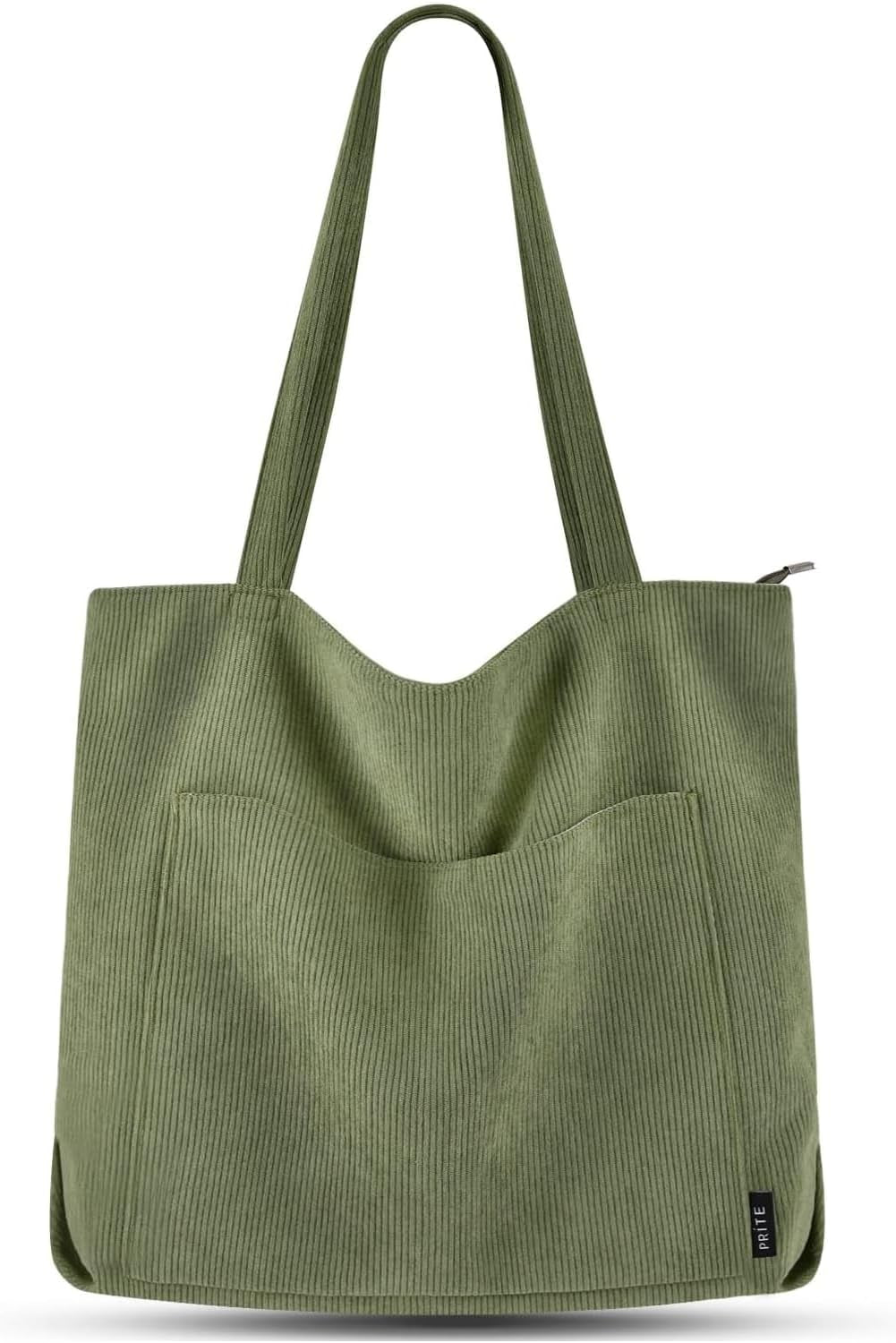 Large Corduroy Tote Bag for Women – Shoulder Bag with Zipper &amp; Pockets