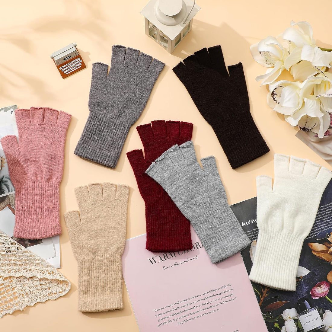 Women’s Fingerless Winter Gloves with Cuff