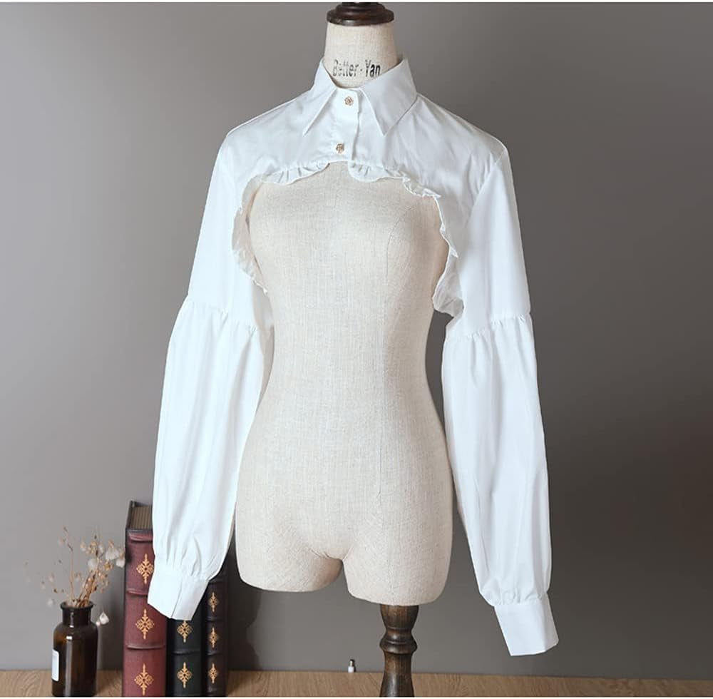 Detachable Dickey Collar Blouse – False Half Shirt, Long Sleeve Crop Top