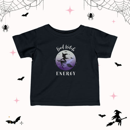 Bad Witch Energy Infant Jersey Tee | Adorable Spooky Season Shirt for Little Witches