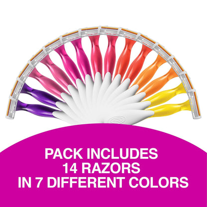 Soleil Smooth 3-Blade Razors for Women – 14 Pack