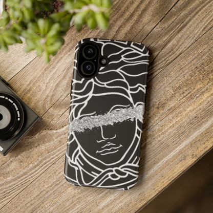 Luxury Medusa Head Tough Black and Silver Phone Case