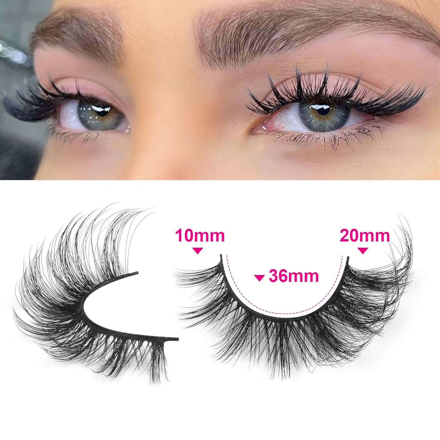 False Eyelashes Wispy Lashes Natural Look Fake
