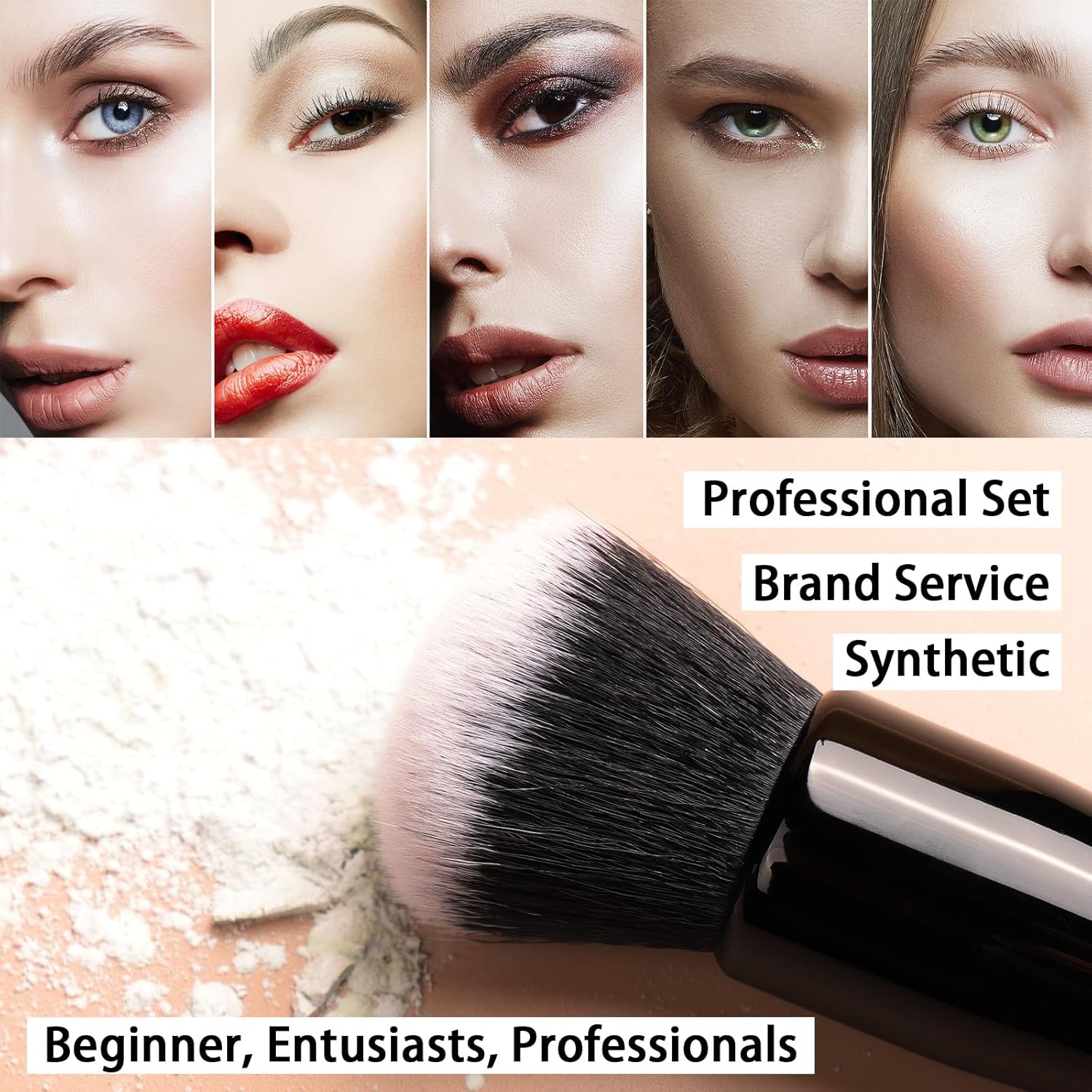 15Pcs Premium Makeup Brush Set – Face &amp; Eye Essentials
