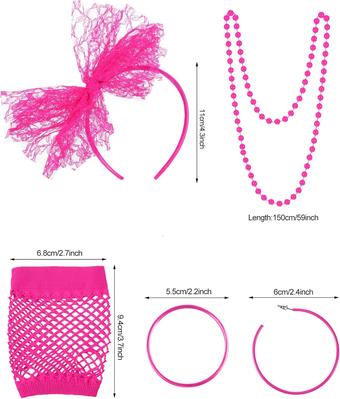80s Costume Accessories Set for Women