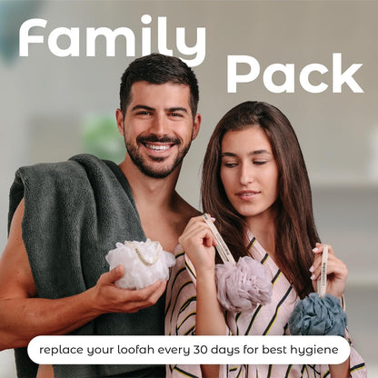 Bath Shower Loofah Sponge Pouf Body Scrubber 