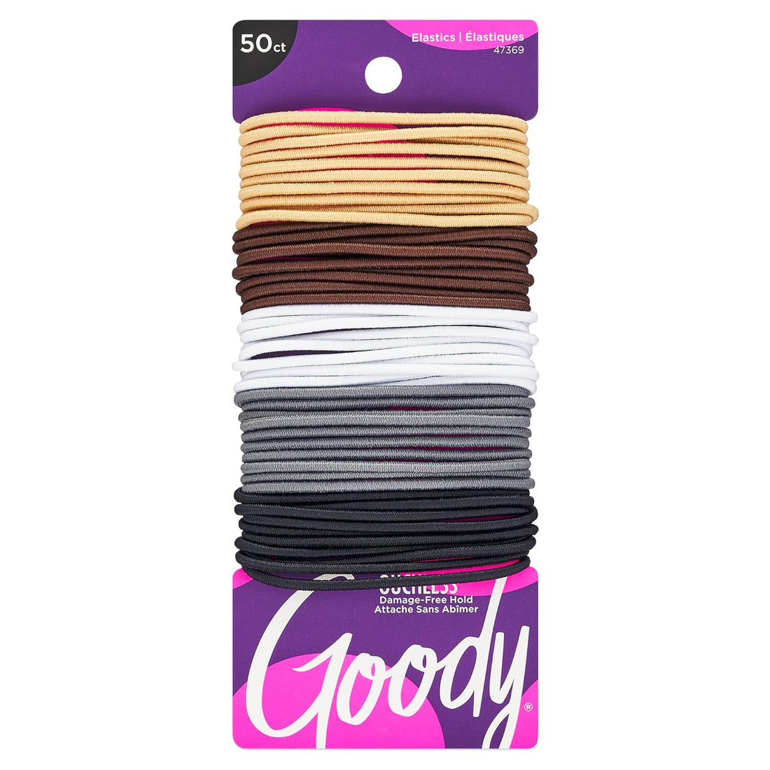 Ouchless Elastic Hair Ties - 50 Ct Neutrals