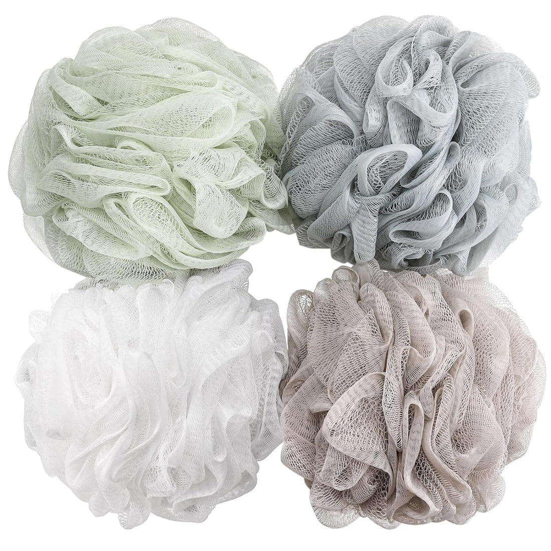 Bath Loofah Sponge Pouf 60G - 4 Pack Mesh Shower