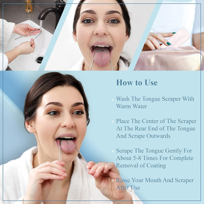 2Pack Tongue Scraper – Steel with Travel Cases