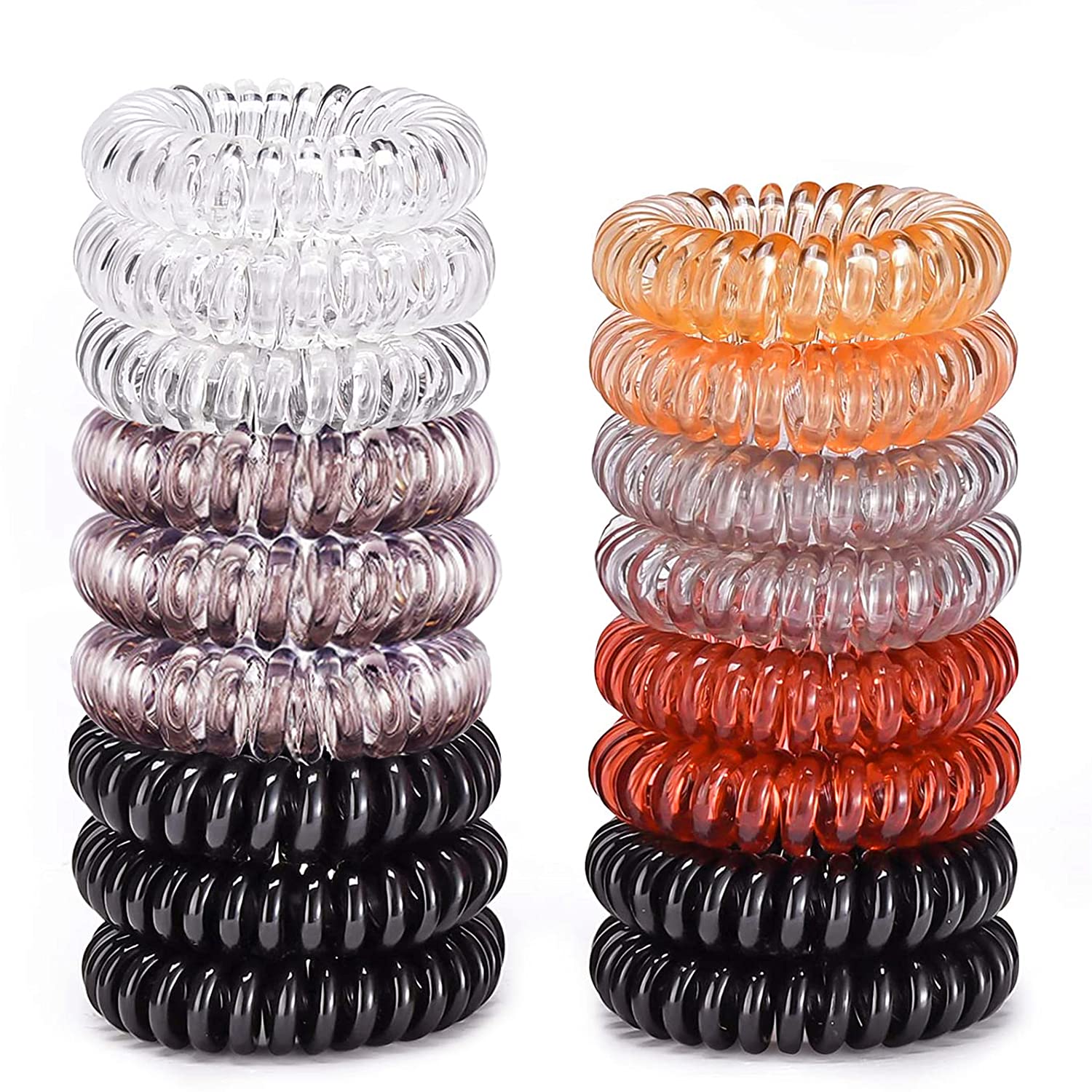 17 Pack Spiral Hair Ties No Crease