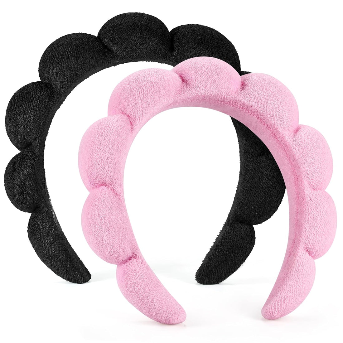 Spa Face Headbands - 2 Pack (Black &amp; Pink)