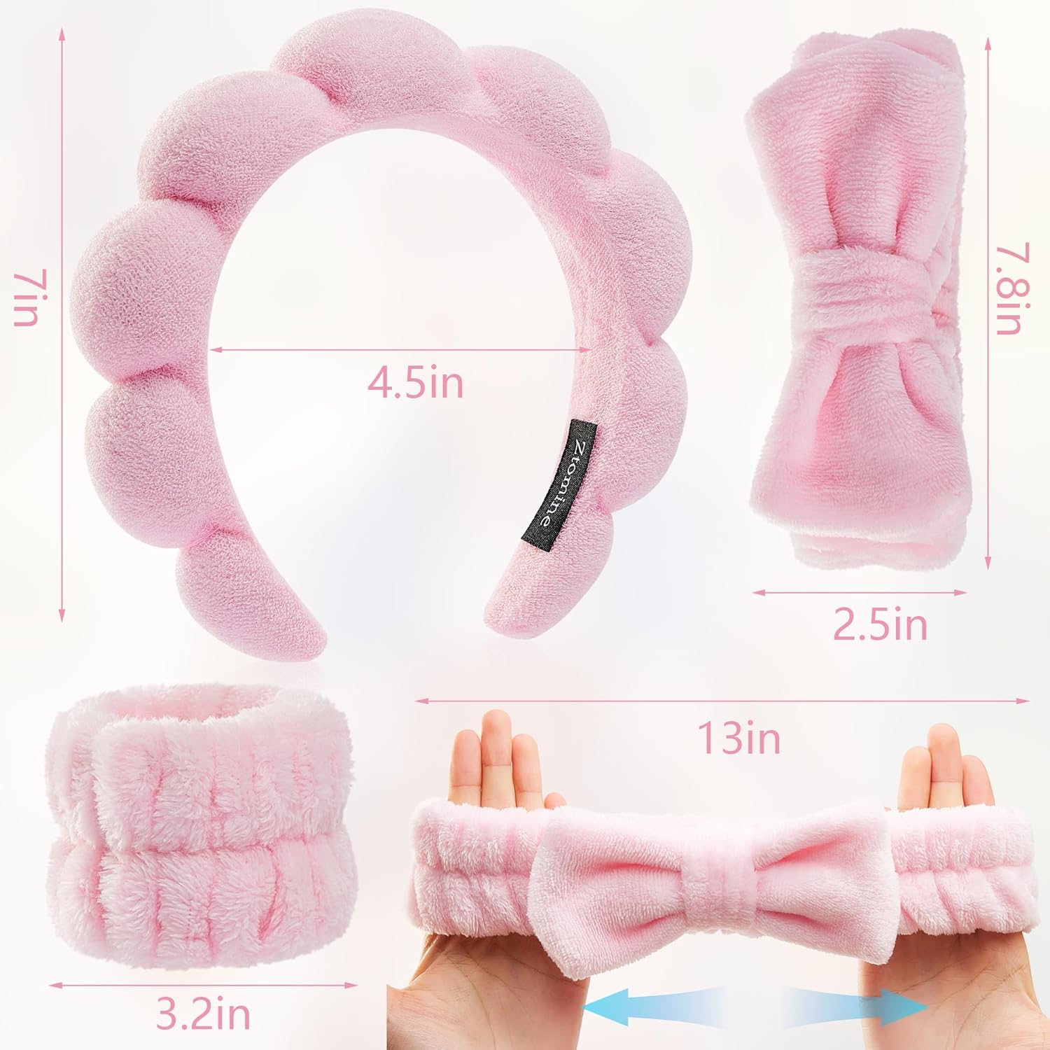 Spa Headband &amp; Wristband Set for Women
