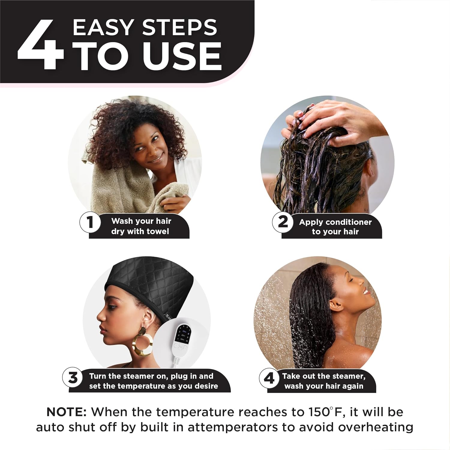 Hair Steamer  Deep Conditioning – 10 Heat Levels