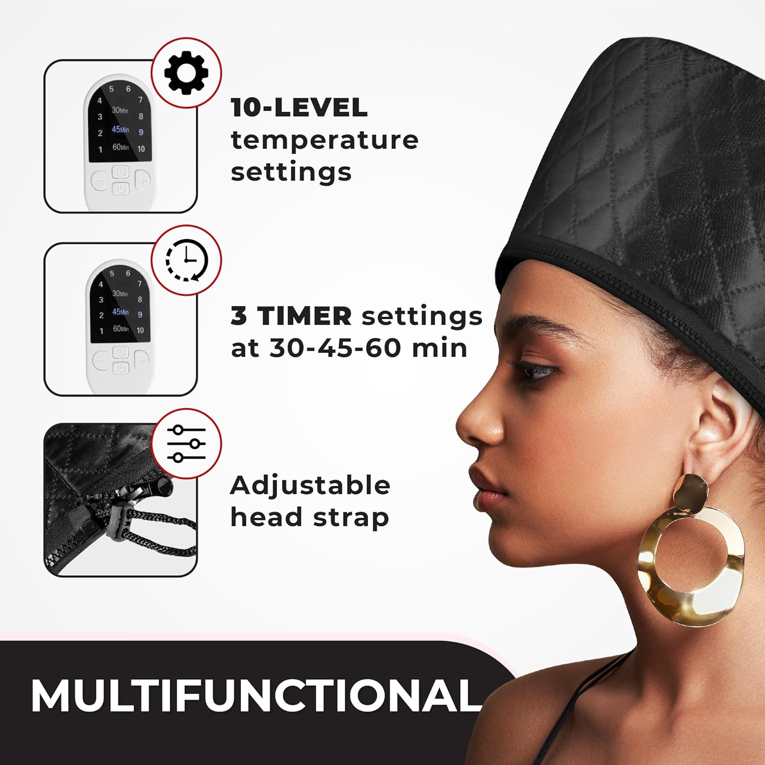 Hair Steamer  Deep Conditioning – 10 Heat Levels