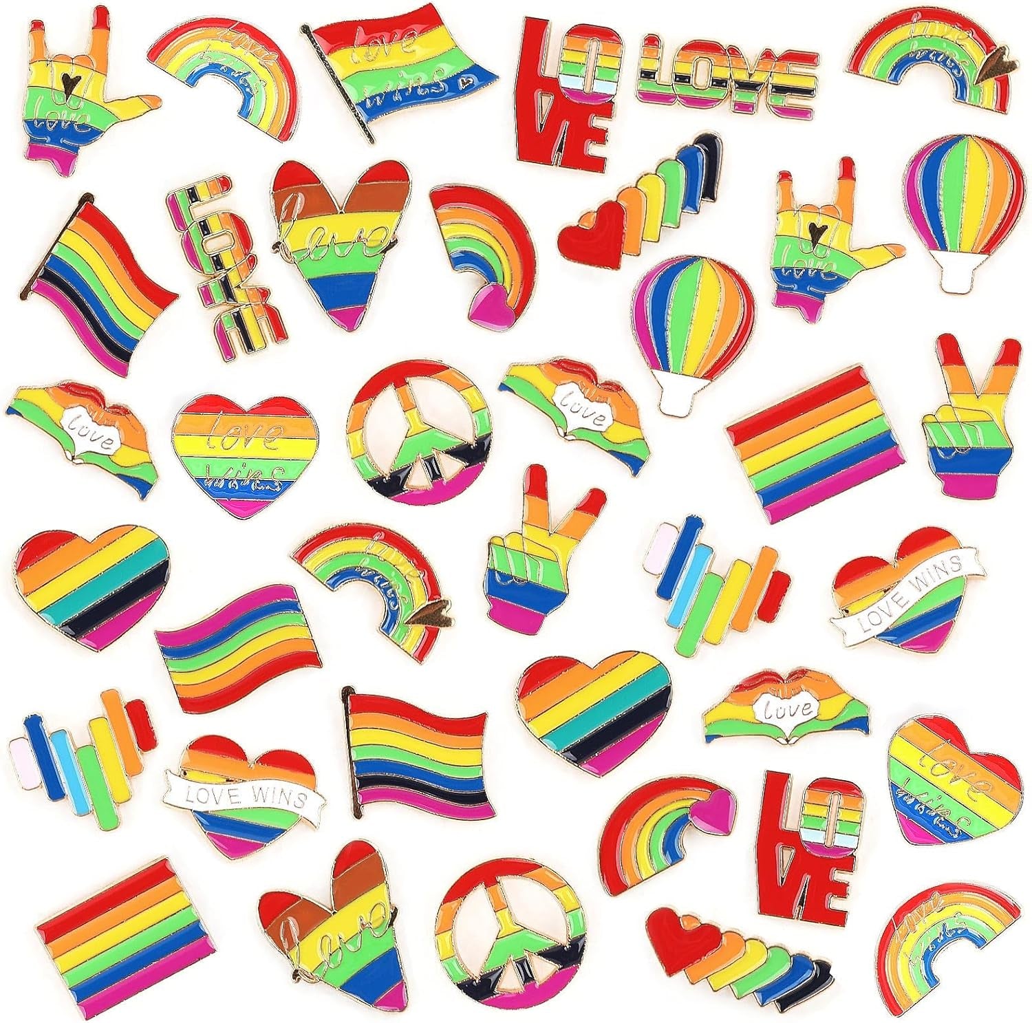 0Pcs Rainbow Pride Pins Set, 20 Styles