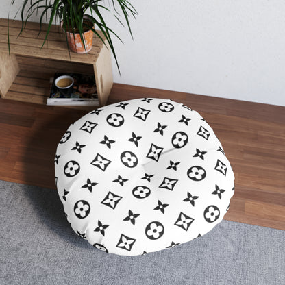 Luxury LV Tufted Floor Pillow Round