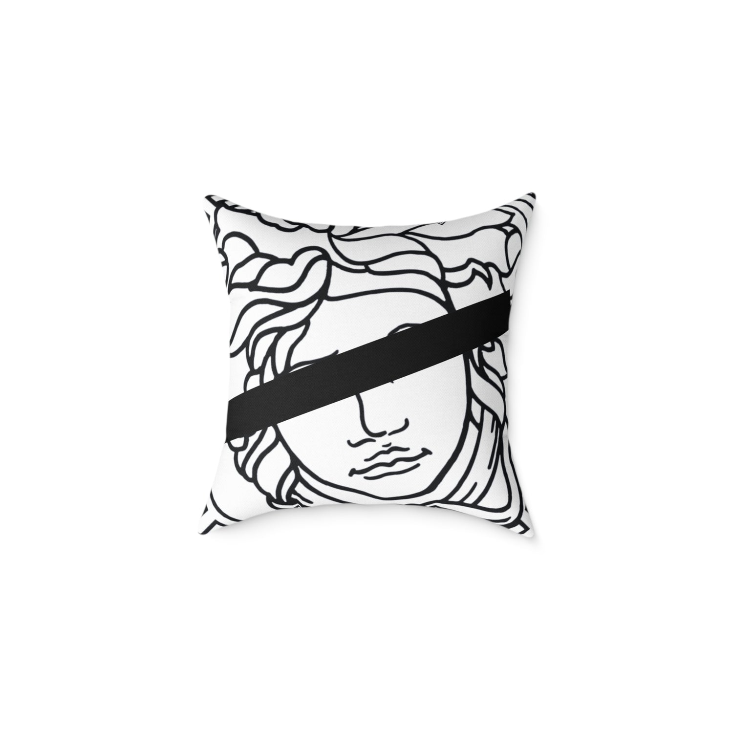 Medusa Head Luxury White Pillow, Square Cushion Cover for Home Decor, Living Room Accent, Bedroom Pillow Case, Bed Throw Cushion, Couch Sofa