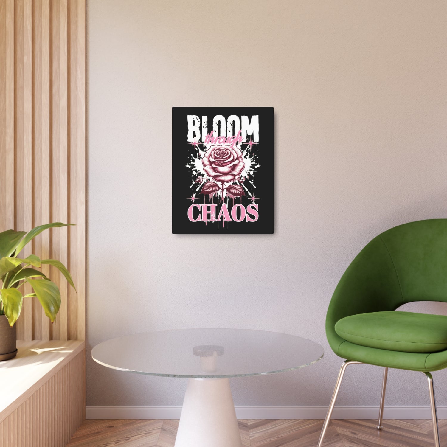 Bloom Through Chaos Metal Art Sign