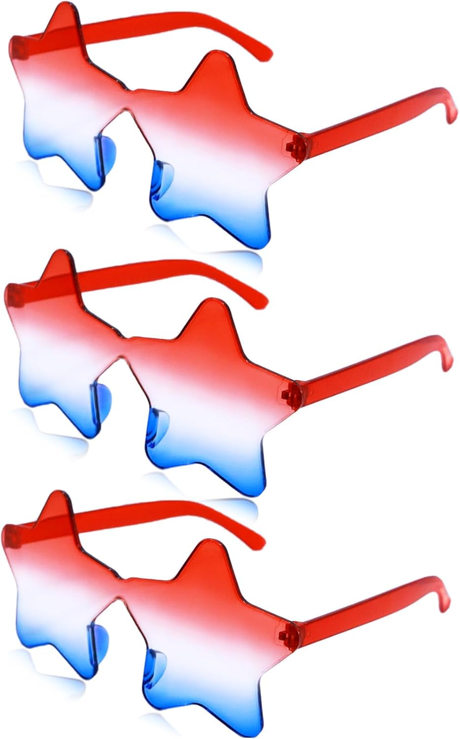 4th of July Red White Blue USA Flag Glasses