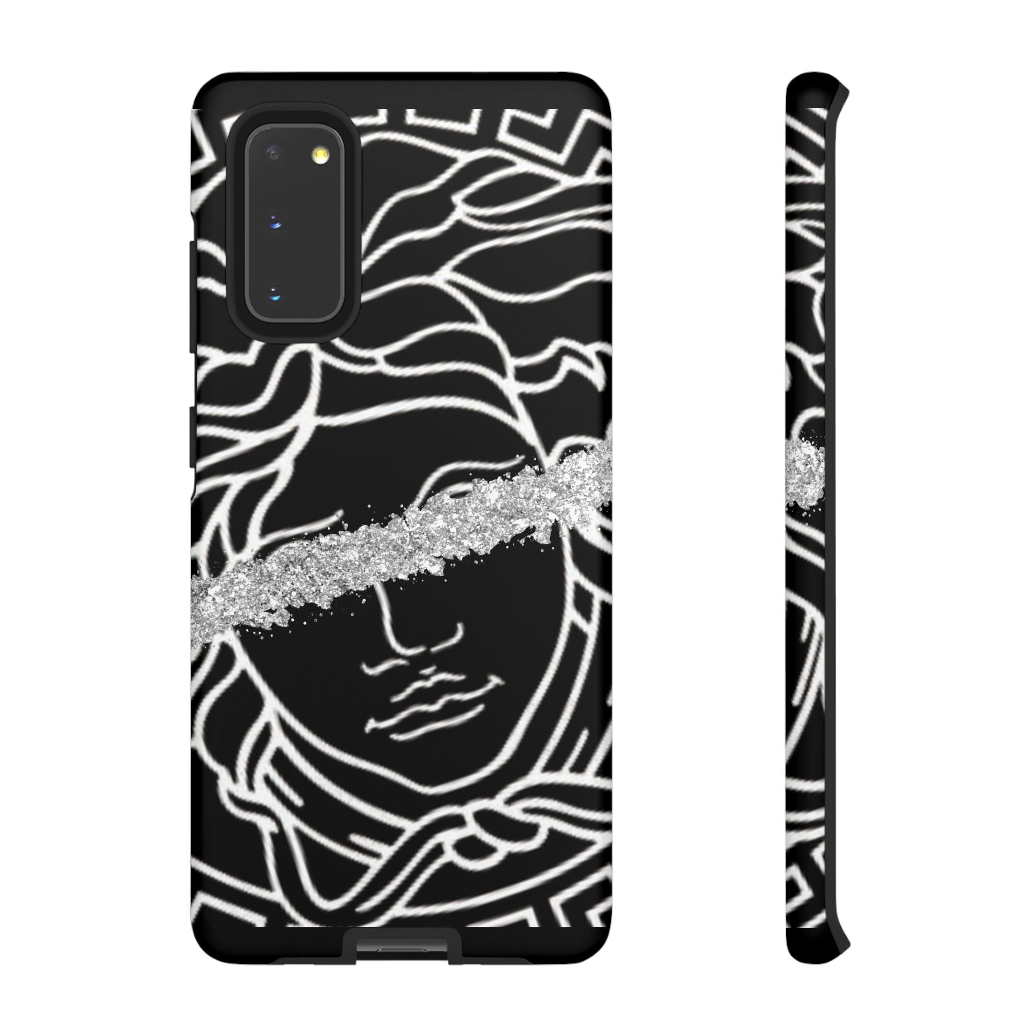 Luxury Medusa Head Tough Black and Silver Phone Case