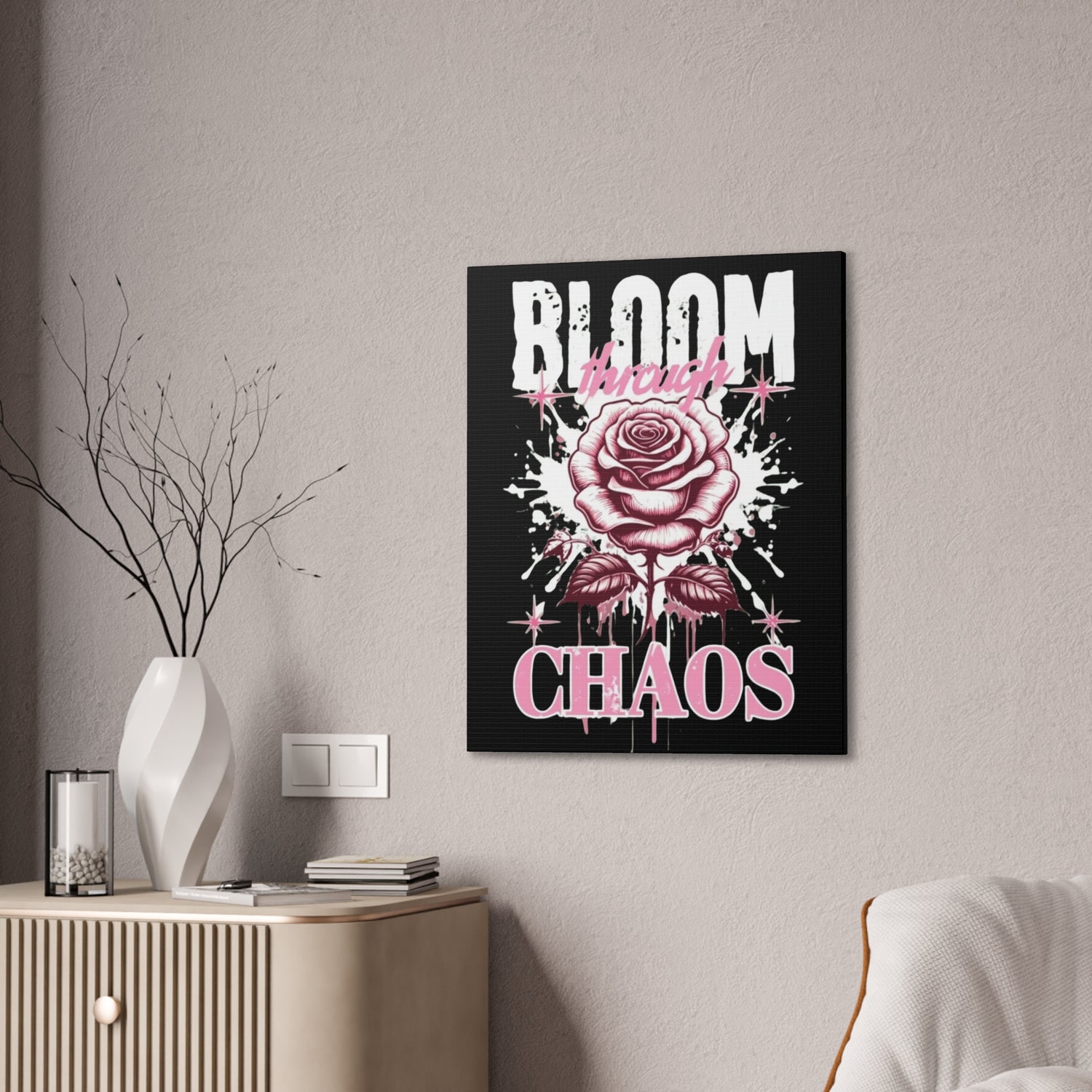 Bloom Through Chaos Canvas Wall Art