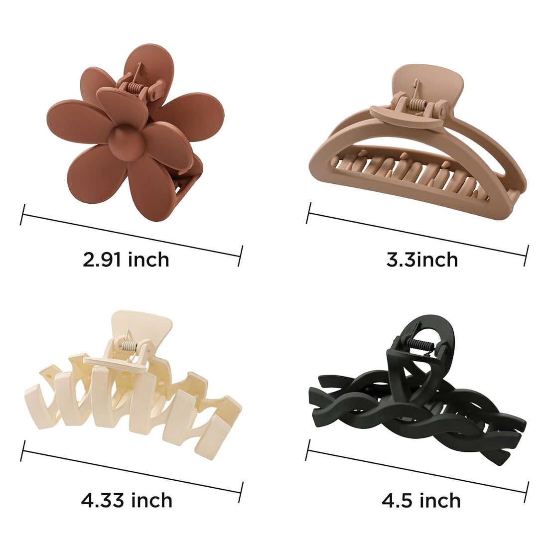 8PCS Gradient Color Flower Claw Hair Clips