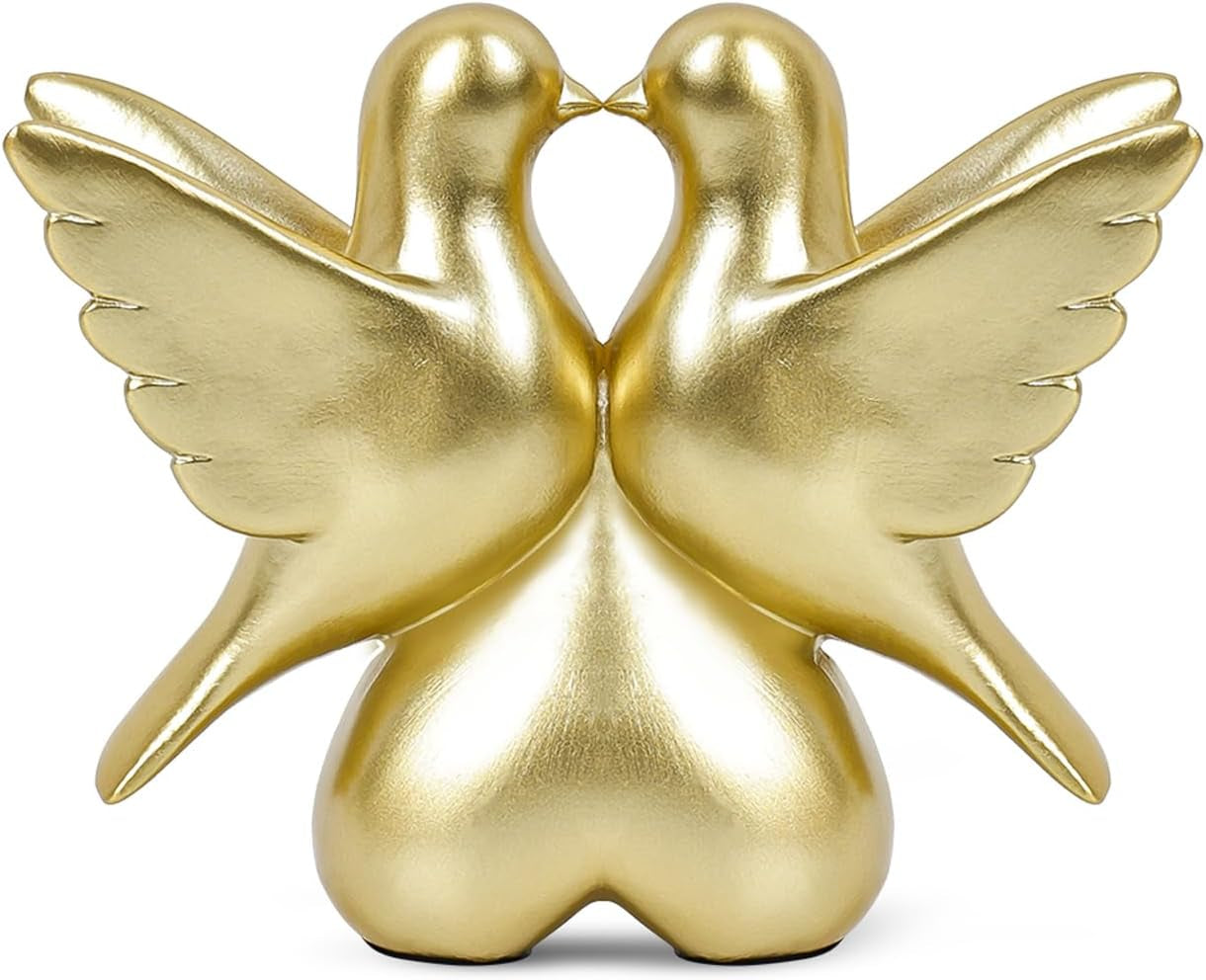 Gold Bird Figurines Modern Home Decor