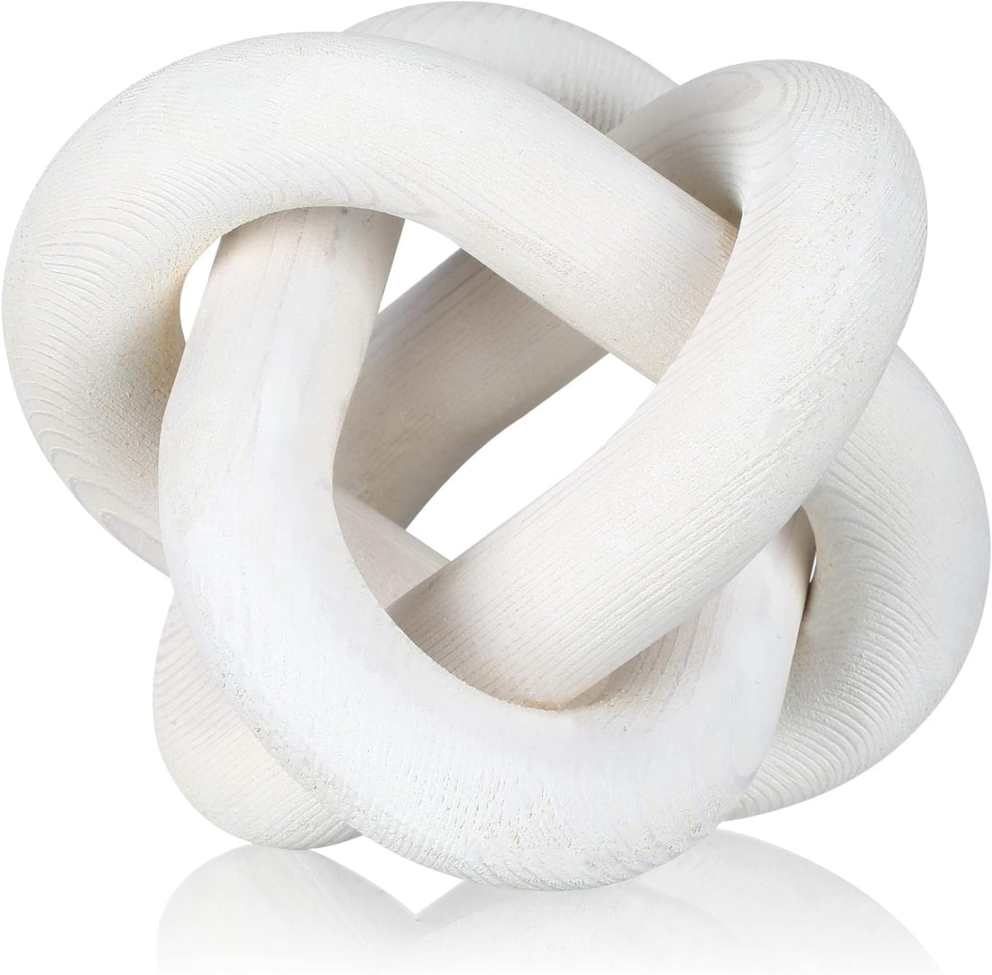 White Wood Knot Chain Link Decor