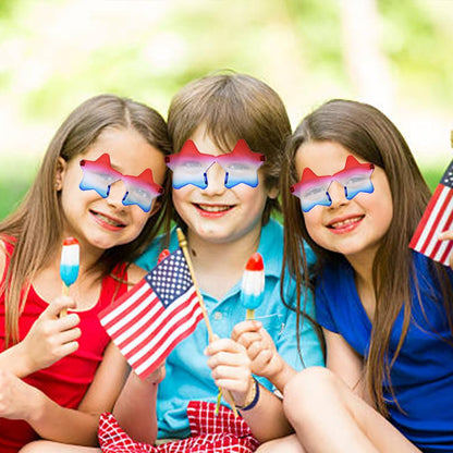 4th of July Red White Blue USA Flag Glasses