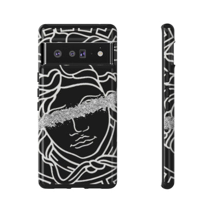 Luxury Medusa Head Tough Black and Silver Phone Case