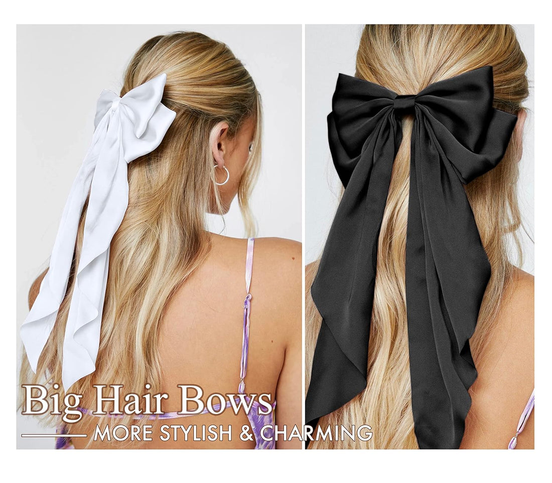 8 PCS Hair Ribbon Bows with Tails 