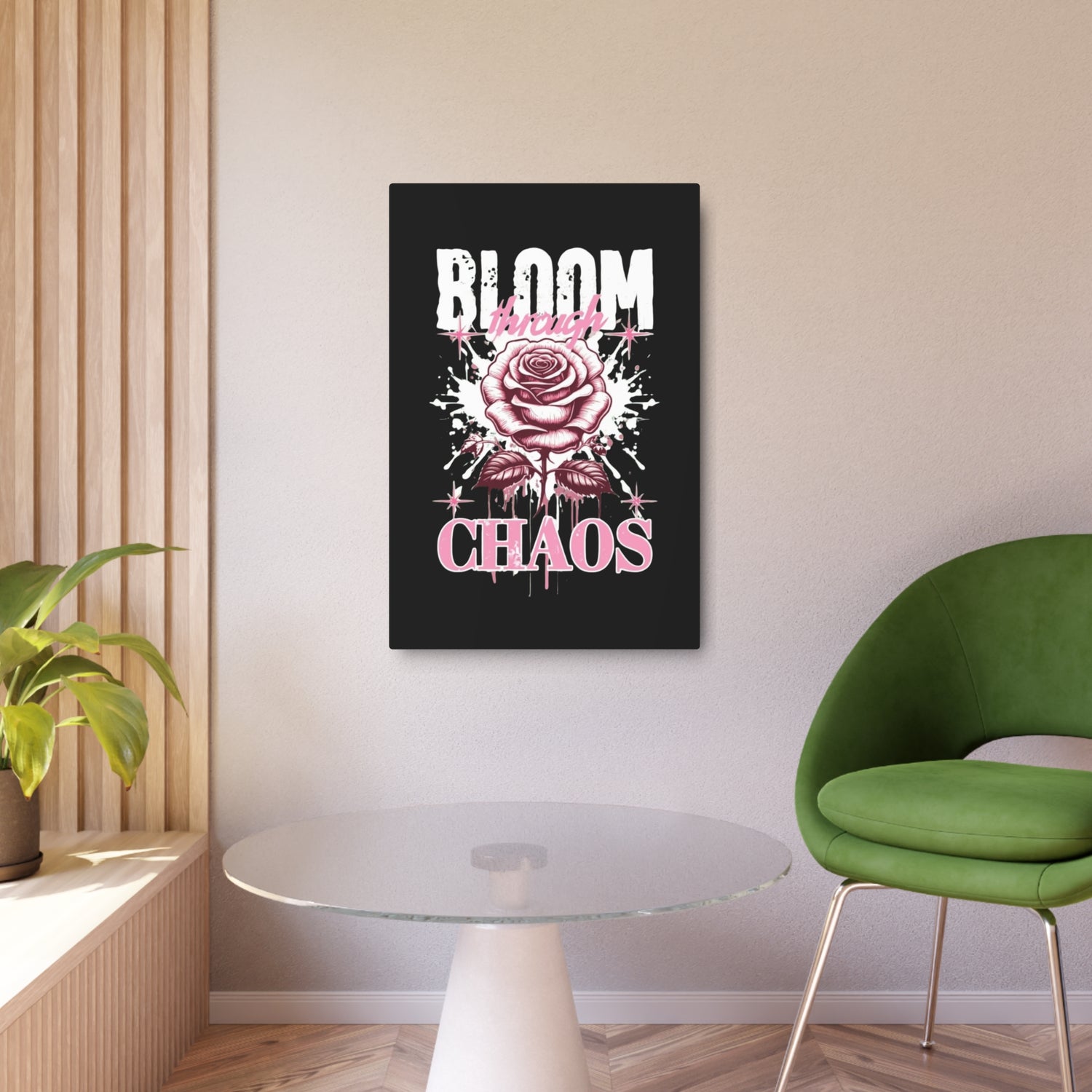 Bloom Through Chaos Metal Art Sign