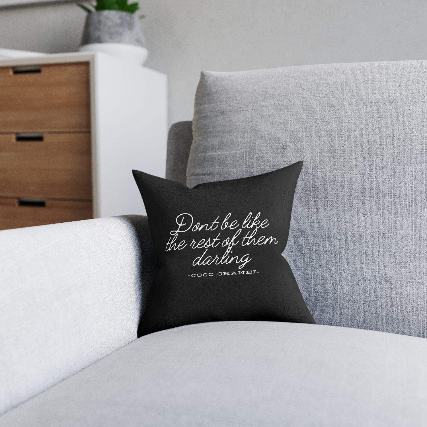 Don’t Be Like the Rest of Them Darling Coco Chanel Quote Throw Pillow