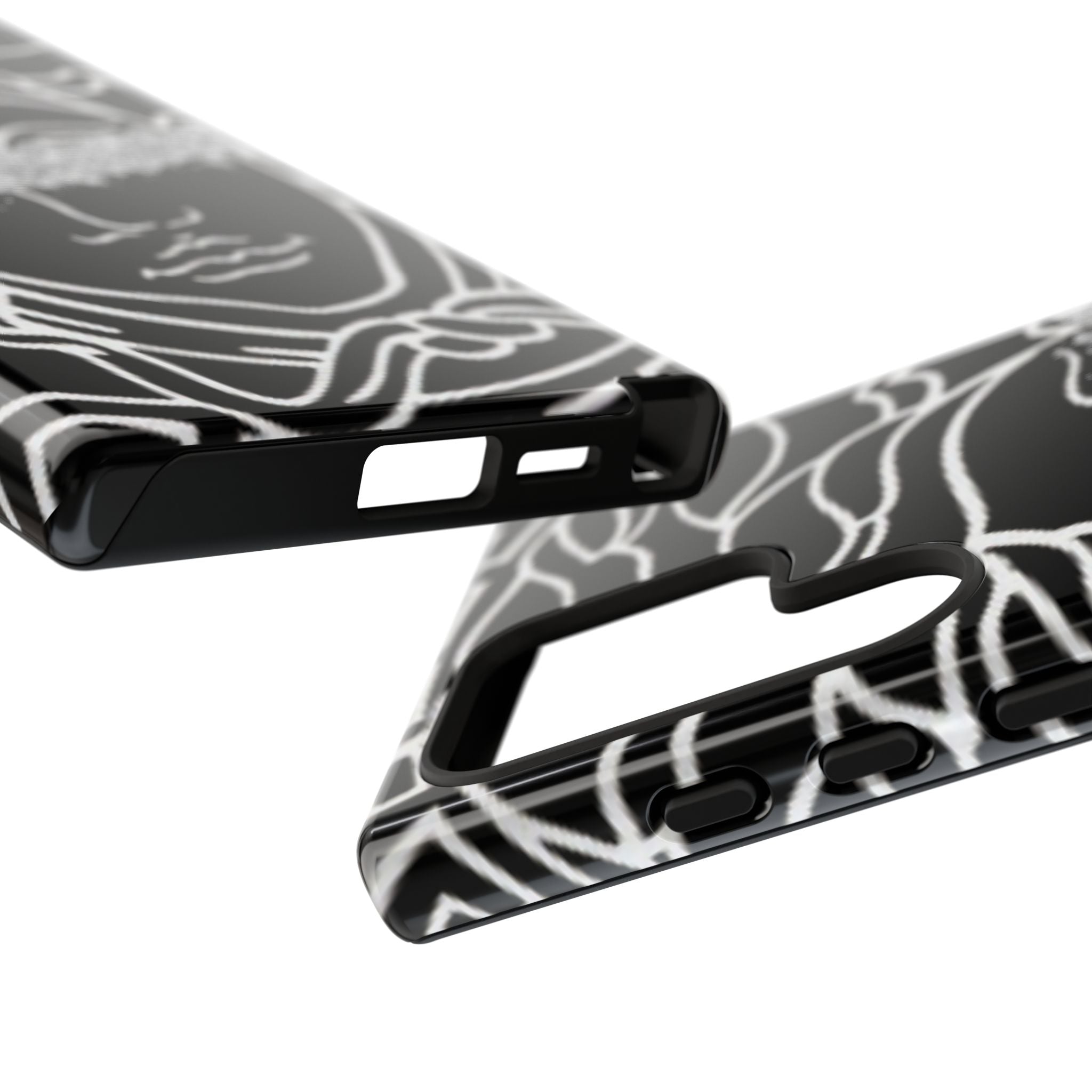 Luxury Medusa Head Tough Black and Silver Phone Case