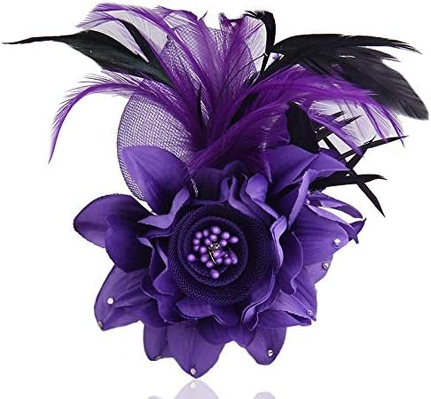 Elegant Flower Feather Brooch Pin for Women