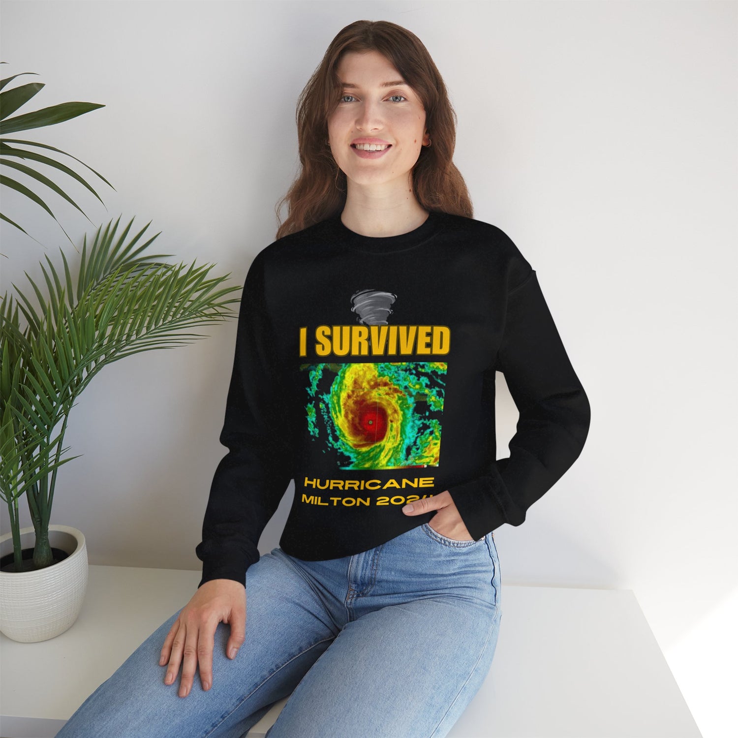 I Survived Hurricane Milton 2024 Sweatshirt Bold Survival Statement Pullover Hurricane Event Apparel Limited Edition 2024 Sweater