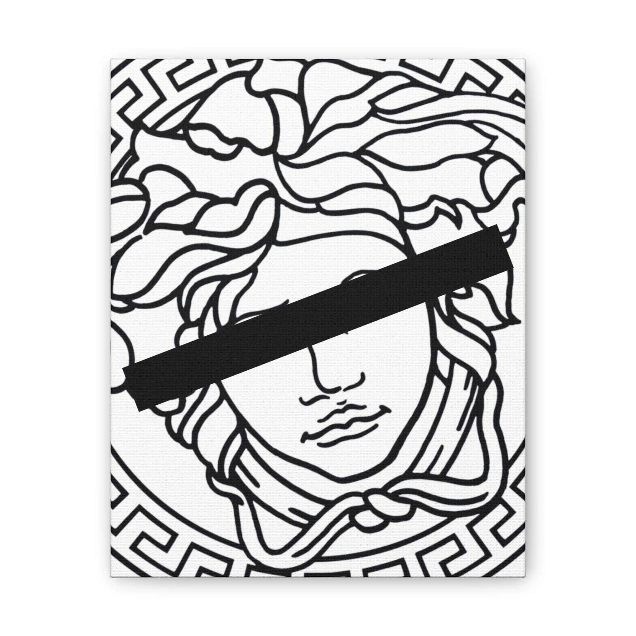 Medusa Head White Canvas Stretched Wall Art