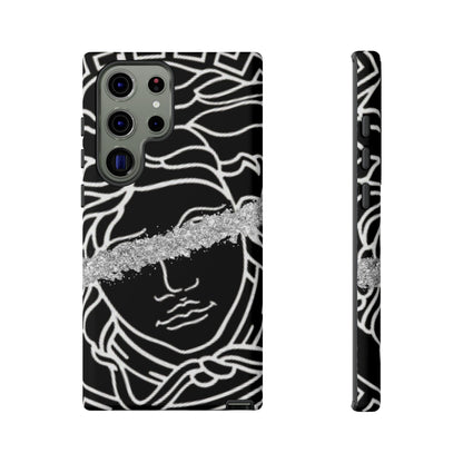 Luxury Medusa Head Tough Black and Silver Phone Case