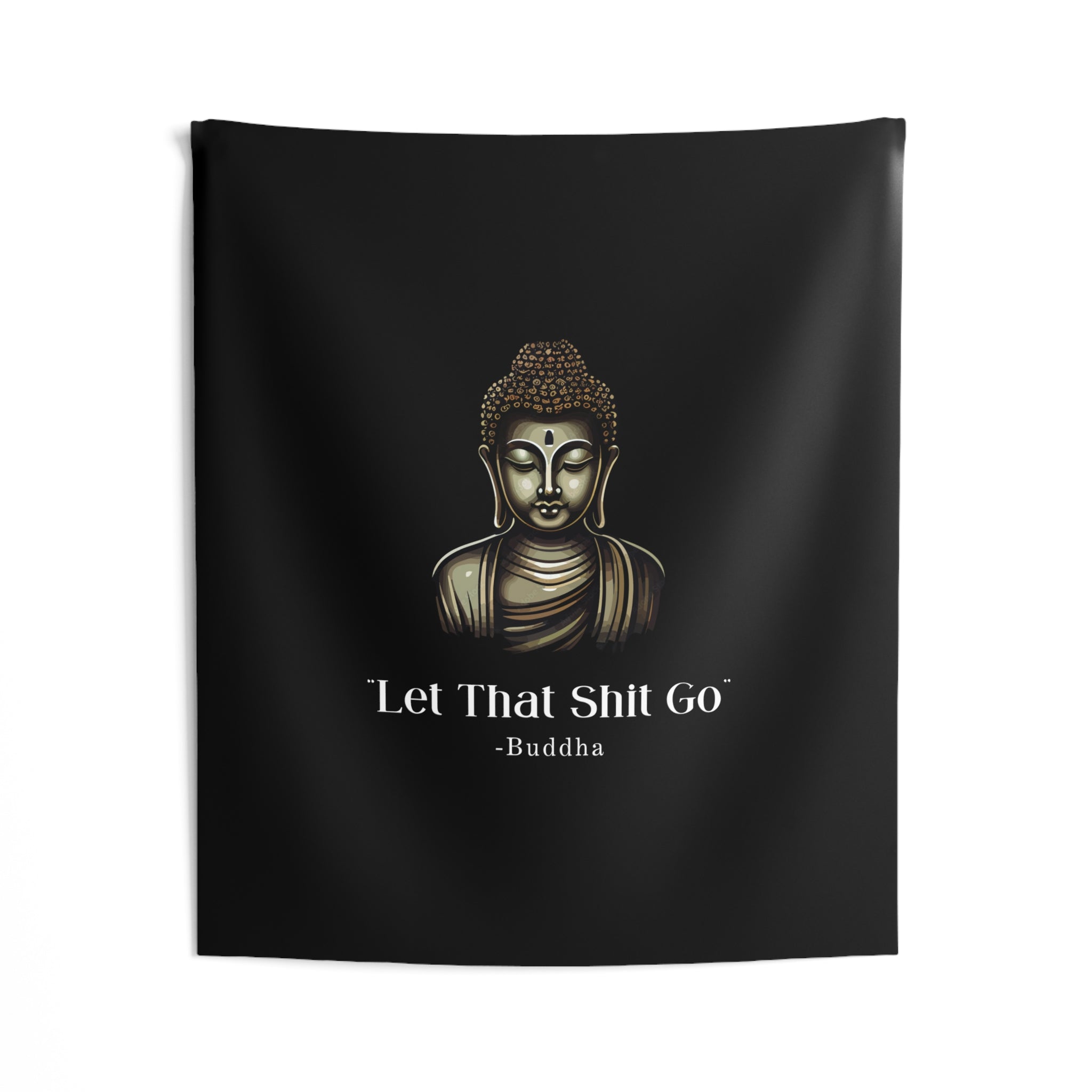 Let That Shit Go Wall Tapestry | Zen Inspired Stress Free Home Decor | Minimalist &amp; Relaxing Wall Hanging