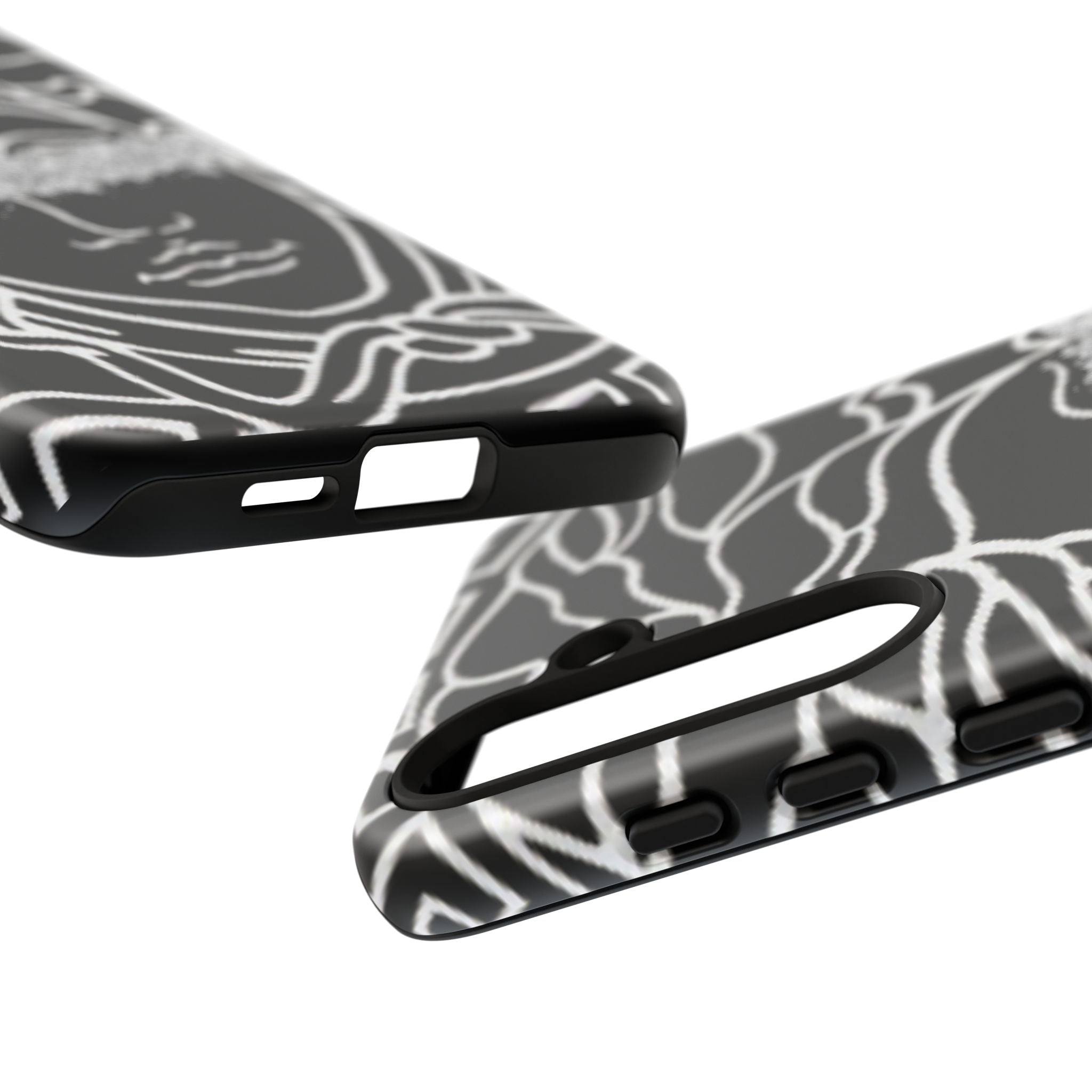 Luxury Medusa Head Tough Black and Silver Phone Case