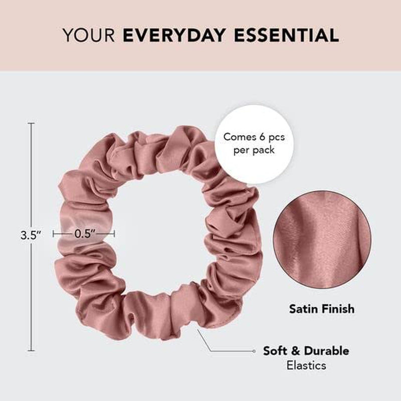 Satin Hair Scrunchies – 6 Pcs Terracotta Set