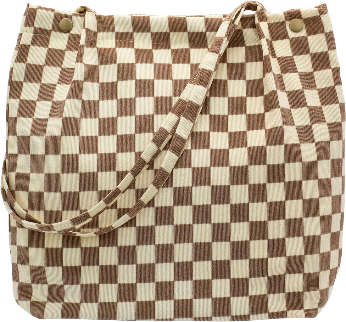 Corduroy Tote Bag for Women – Travel, Grocery &amp; Everyday Shoulder Bag