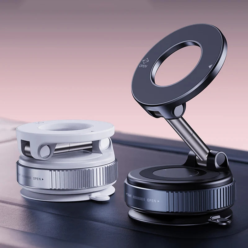 Magnetic Phone Holder for Car Foldable Vacuum Mount Strong Suction Phone Stand for Iphone