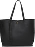 Women’s Soft Faux Leather Tote Bag – Large Capacity Shoulder Handbag with Tassel