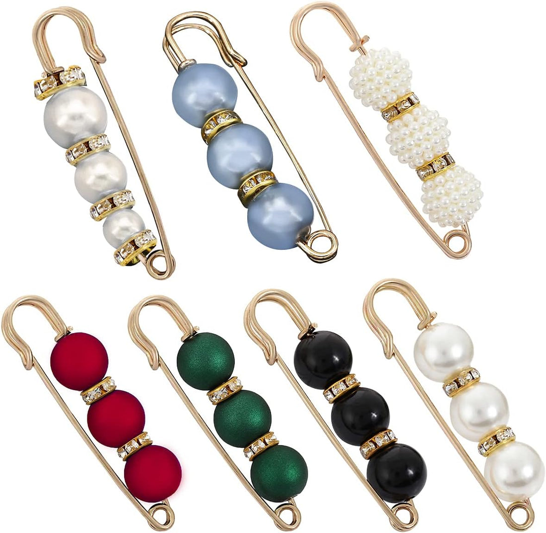 7-Pc Fashion Brooch Pins – Sweater &amp; Shawl Accessories for Women