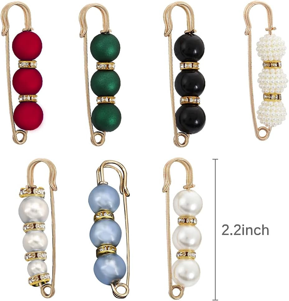 7-Pc Fashion Brooch Pins – Sweater &amp; Shawl Accessories for Women