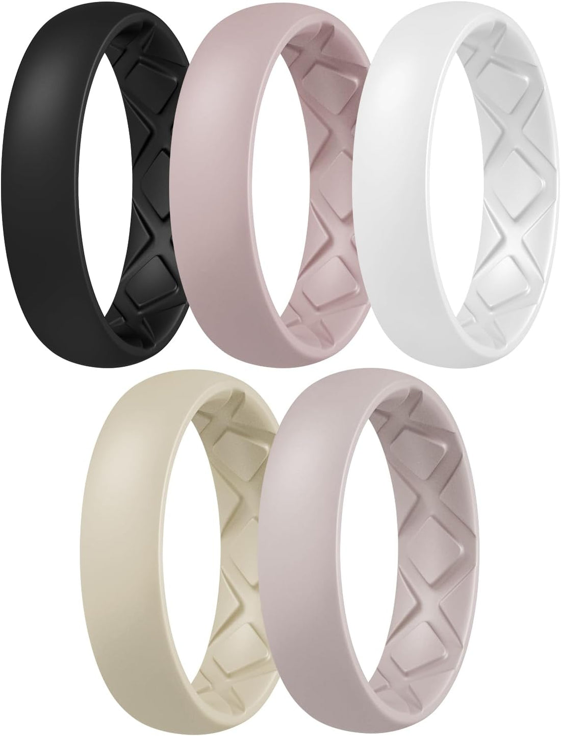 Inner Arc Ergonomic Silicone Wedding Band – Women’s Half Sizes, 5.5mm Wide