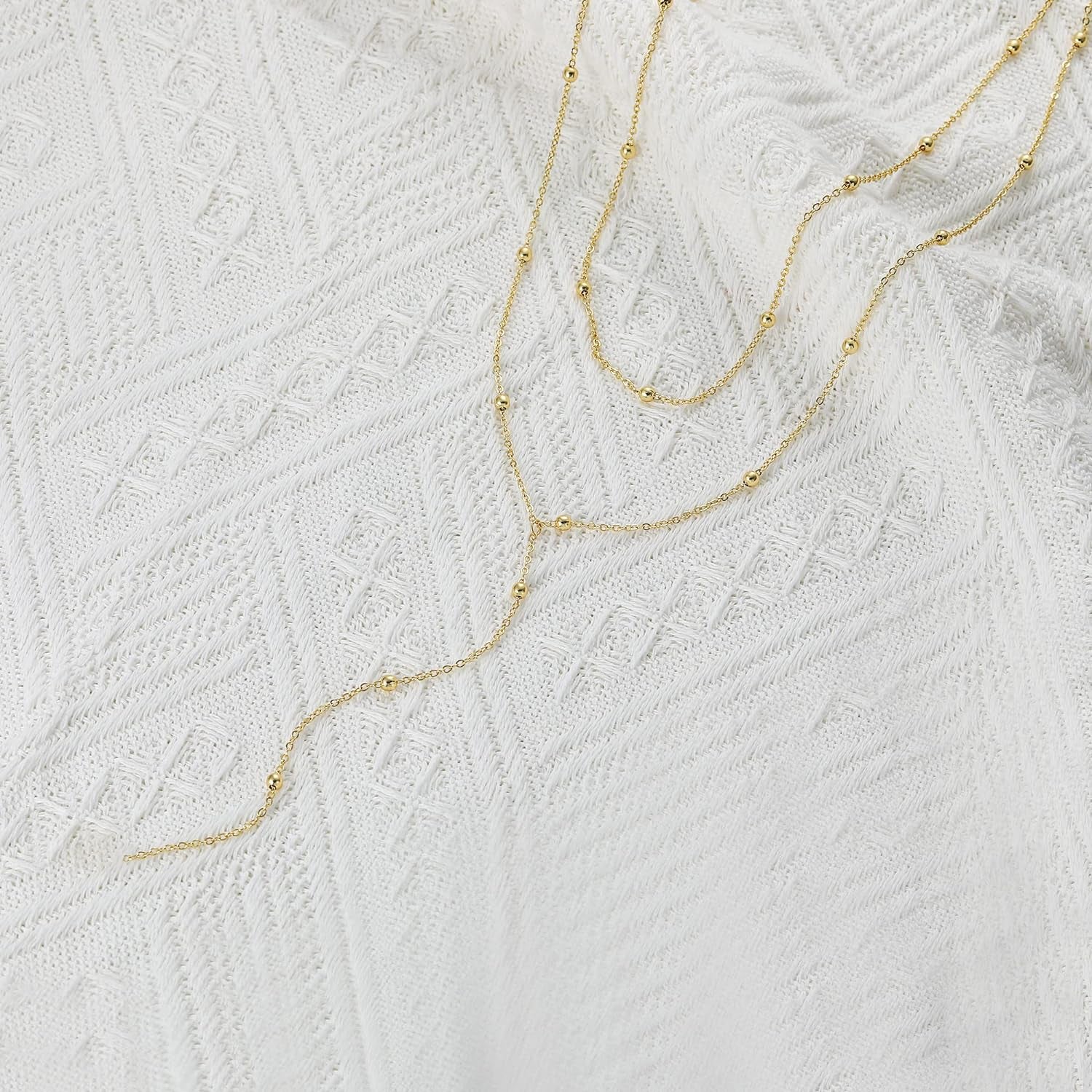 Dainty 14K Gold &amp; Silver Lariat Necklace