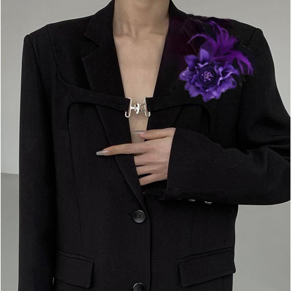 Elegant Flower Feather Brooch Pin for Women