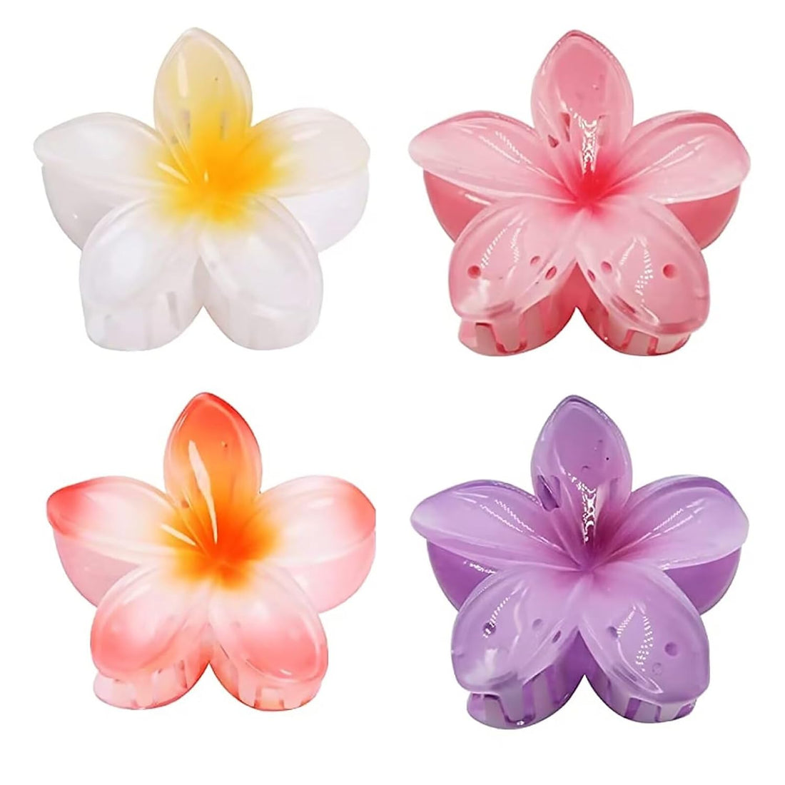 Large Strong Hold Hawaiian Flower Claw Clips